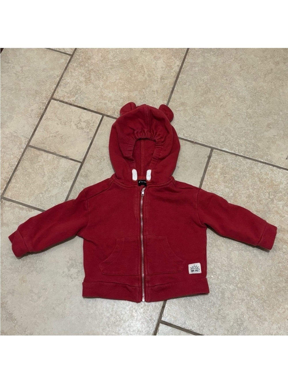 Cat & Jack Red Hoodie Lightweight Baby Jacket Boys or Girls Size 12 months